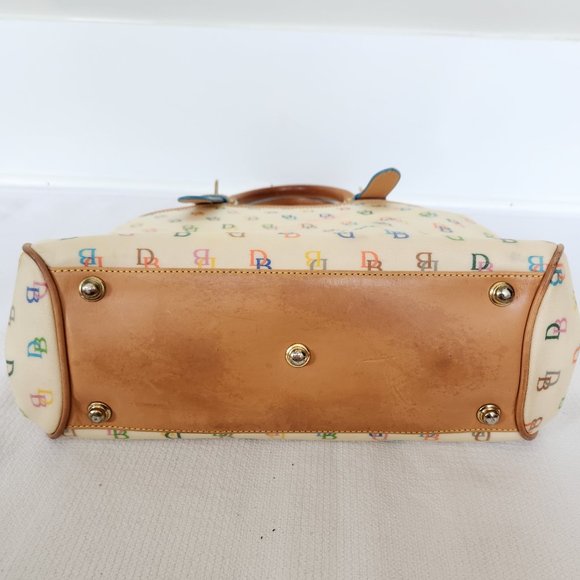 Dooney & Bourke Multi-Colored Leather-Trimmed Monogram Y2K Handle Bag w/Dust Bag - Picture 14 of 16